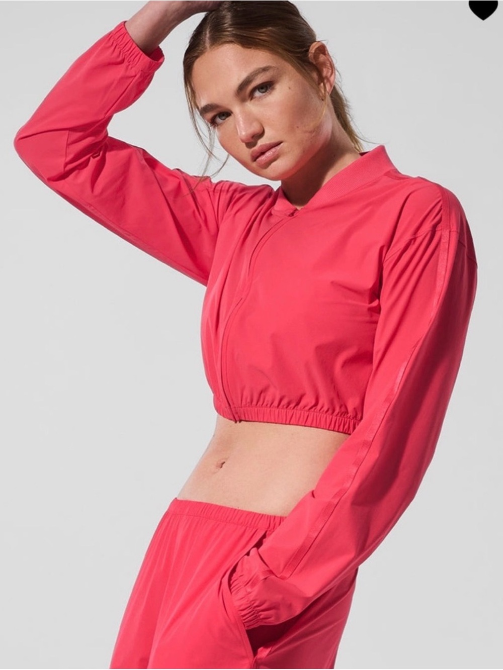 Women's red ALO athletic track jacket Small